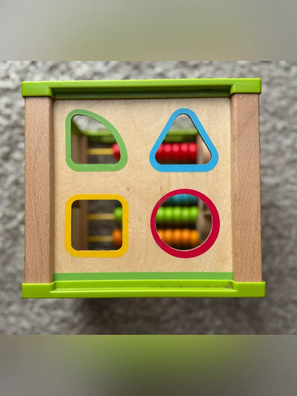 Wooden Activity Cube Montessori Learning Toy Bead Maze Shape Sorter Clock Abacus